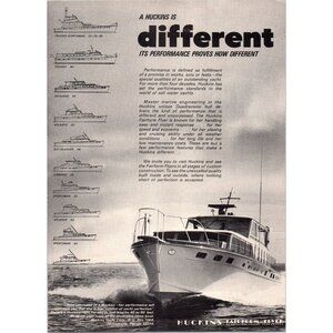 1971 Huckins Yacht Corp Fairform Flyer Vintage Print Ad Yachting 70s Wall Art